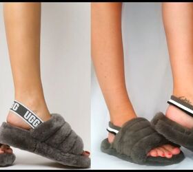 create your own ugg fluff yeah fur slippers with this tutorial, Completed faux fur slippers