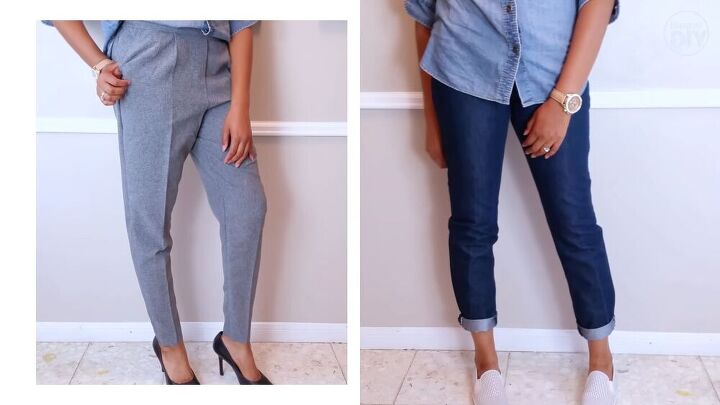take in your pants all on your own with this tutorial, Completed taken in pants