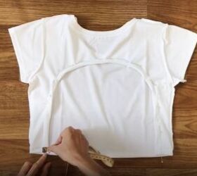 learn to make 3 stunning styles of open back crop tops, Fold the cut edges