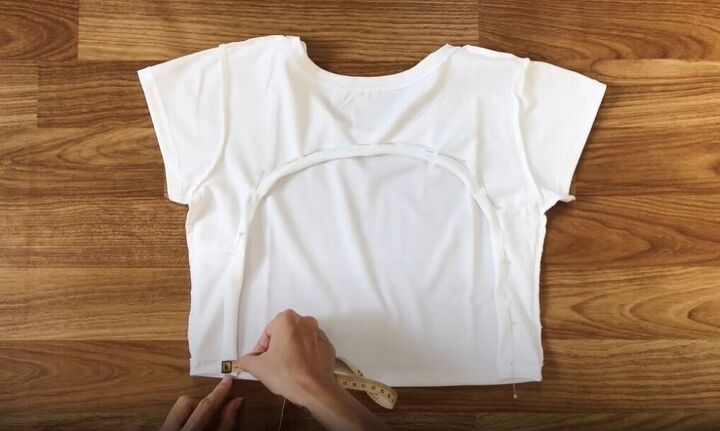 learn to make 3 stunning styles of open back crop tops, Fold the cut edges