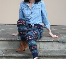 how to make cozy leggings from an old sweater