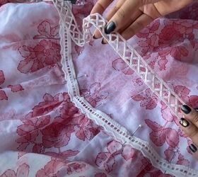 how i made a dreamy romantic diy cottagecore dress, Adding detail to the waistline