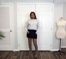 turn a sweatshirt into a sweatskirt with this easy tutorial, Completed sweatshirt to skirt