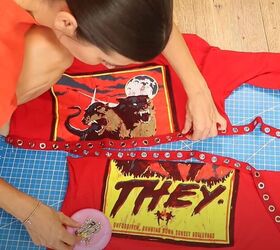 learn how to do 5 epic t shirt upcycles, Pin tape