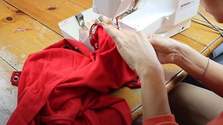 learn how to do 5 epic t shirt upcycles, Sew on the tape