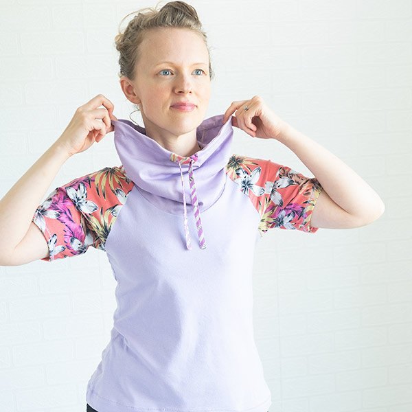 easy extra add a drawstring cowl to a t shirt