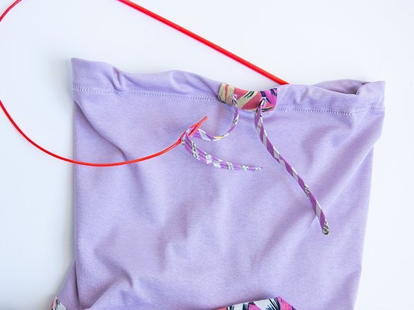 easy extra add a drawstring cowl to a t shirt