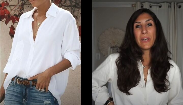 learn the tricks and tips to styling a white button down shirt, Do a French tuck