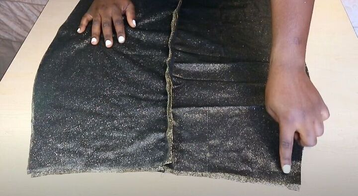 learn how to sew a gorgeous sequin mini skirt, Join the front and back pieces