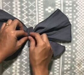 easily refashion a long sleeve polo shirt into a bowknot crop top, How to make a big bow