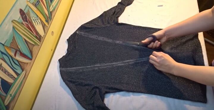 make a gorgeous open back top from a long sleeve shirt, DIY cut long sleeve shirt