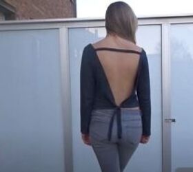 Make a Gorgeous Open Back Top From a Long Sleeve Shirt