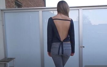 Make a Gorgeous Open Back Top From a Long Sleeve Shirt