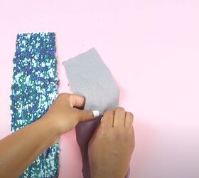 diy a super cute pair of sequin socks, Pin the top to the bottom