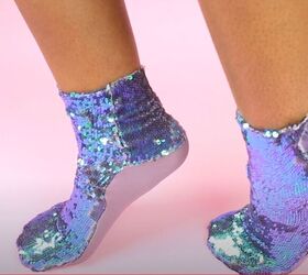 diy a super cute pair of sequin socks, Women s sequin socks