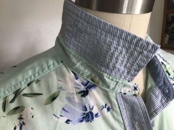 blouse with stitched collar