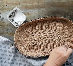make your own zakka style wicker fabric bag with this tutorial, Fabric storage bag