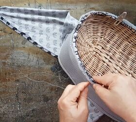 make your own zakka style wicker fabric bag with this tutorial, Fabric hobo bag