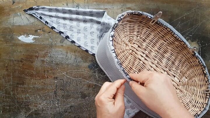 make your own zakka style wicker fabric bag with this tutorial, Fabric hobo bag