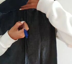 turn a mens shirt into a super cool jumpsuit with this tutorial, Shirt to jumpsuit upcycle