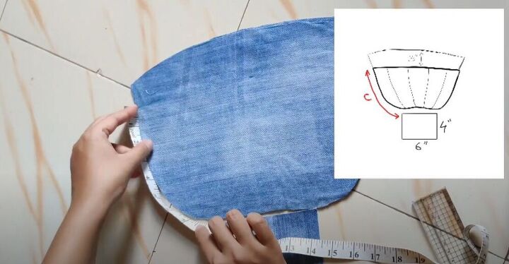 check out this upcycled denim mini bag, Measure the curve