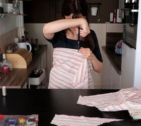 She wrapped a bedsheet around herself to recreate this  expensive designer look