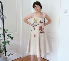 see how i made this gorgeous summer meadow dress with applique, DIY linen dress with patches