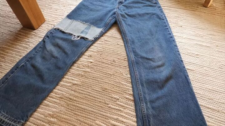 check out how i turned kids pants into awesome patchwork jeans, DIY patchwork jeans
