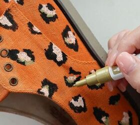 leopard print shoe makeover with chalk paint