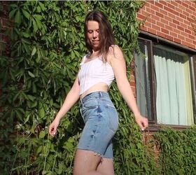 tips and tricks for upcycling your jeans in 10 minutes, DIY Bermuda shorts from jeans