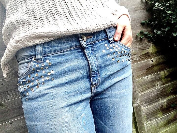 quick up cycled sequin jeans