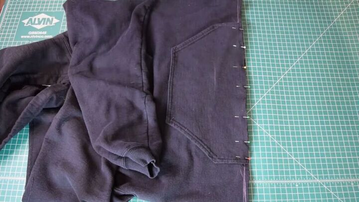 see how i easily made my own cropped hoodie with a pocket, Black cropped hoodie