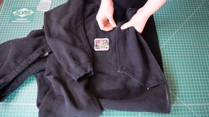 see how i easily made my own cropped hoodie with a pocket, Easy cropped hoodie