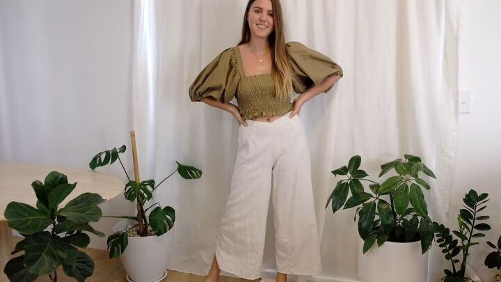 create a gorgeous jumpsuit or co ord set with this tutorial, Completed shirred co ord set