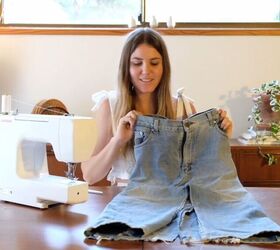 transform a pair of pants into a super cute skirt with this tutorial, Turn pants into a skirt
