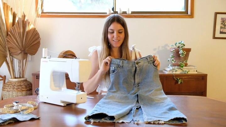 transform a pair of pants into a super cute skirt with this tutorial, Turn pants into a skirt