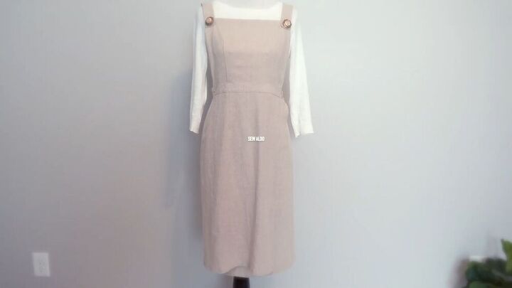 make a beautiful apron dress with this easy tutorial, Completed apron dress