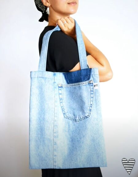 check out this diy denim tote bag, Easy denim tote