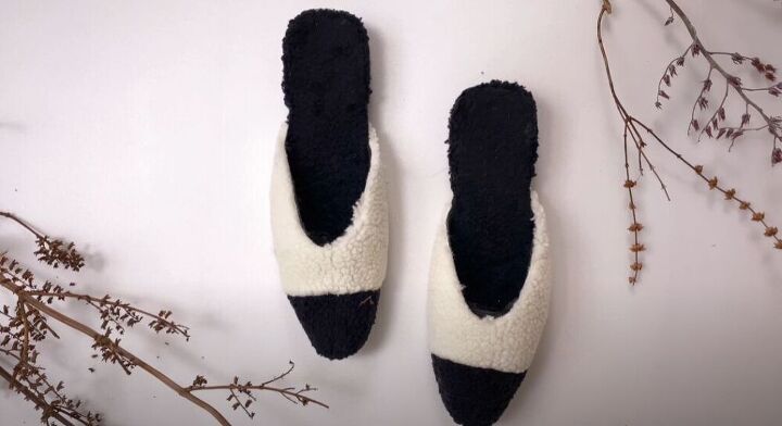 check out how i made 3 pairs of diy fur slides, Wear your two toned slides