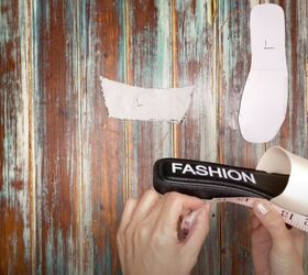 check out how i made 3 pairs of diy fur slides, Measure around the shoe