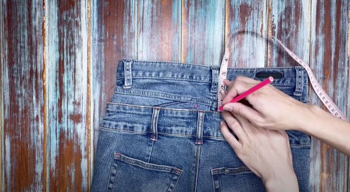how to make jeans high waisted turning low rise into diy high rise, How to make jeans more high waisted