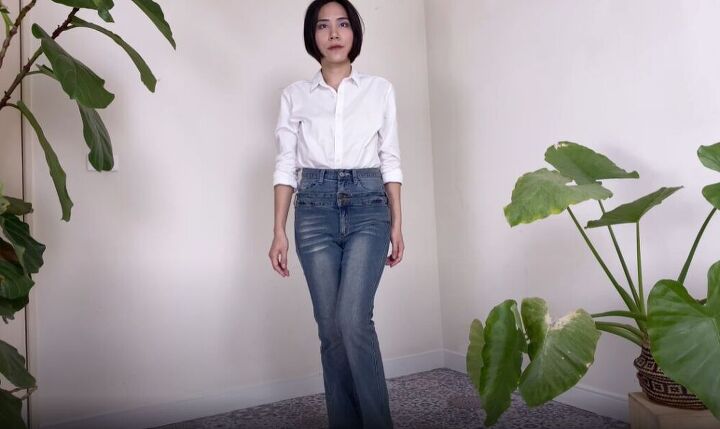 how to make jeans high waisted turning low rise into diy high rise, DIY high waisted jeans