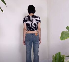 how to make jeans high waisted turning low rise into diy high rise, Low rise jeans from the back