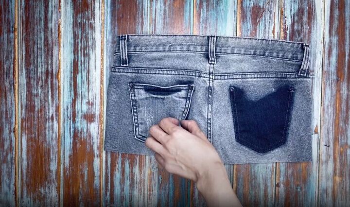 how to make jeans high waisted turning low rise into diy high rise, Removing pockets from the jeans