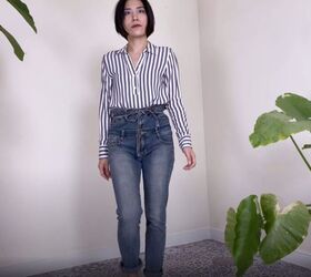 how to make jeans high waisted turning low rise into diy high rise, Make high waisted jeans