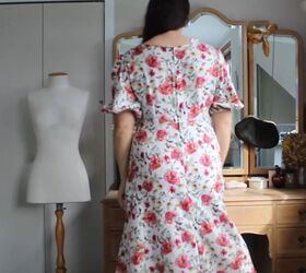 see how i modified a dress pattern to get this ganni style dress, Homemade dress back