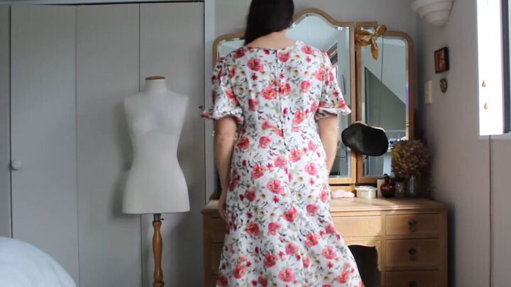 see how i modified a dress pattern to get this ganni style dress, Homemade dress back