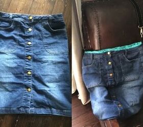 how to make a bag from a denim skirt