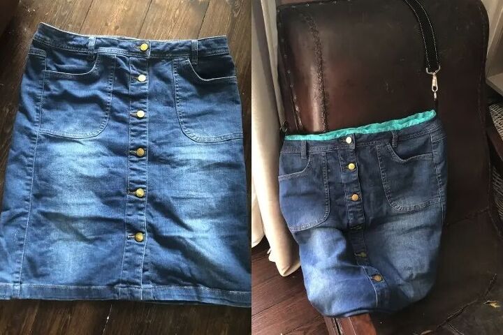 how to make a bag from a denim skirt