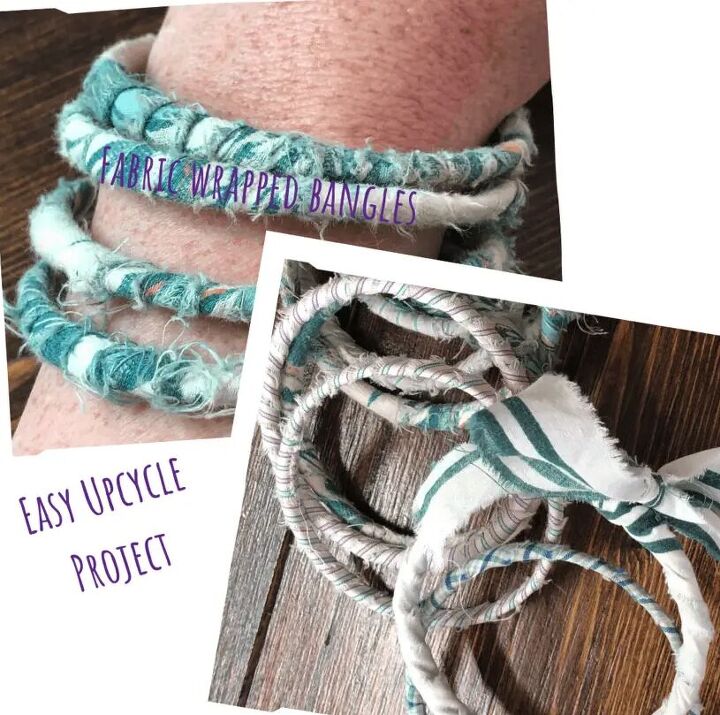 how to upcycle scrap fabric into wrapped bangles